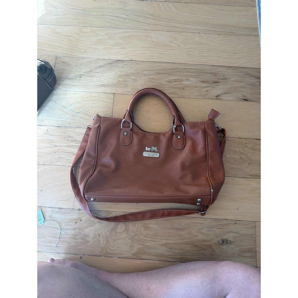 Coach Ashley Leather Convertible Satchel Shoulder Bag Brown - Picture 2 of 11